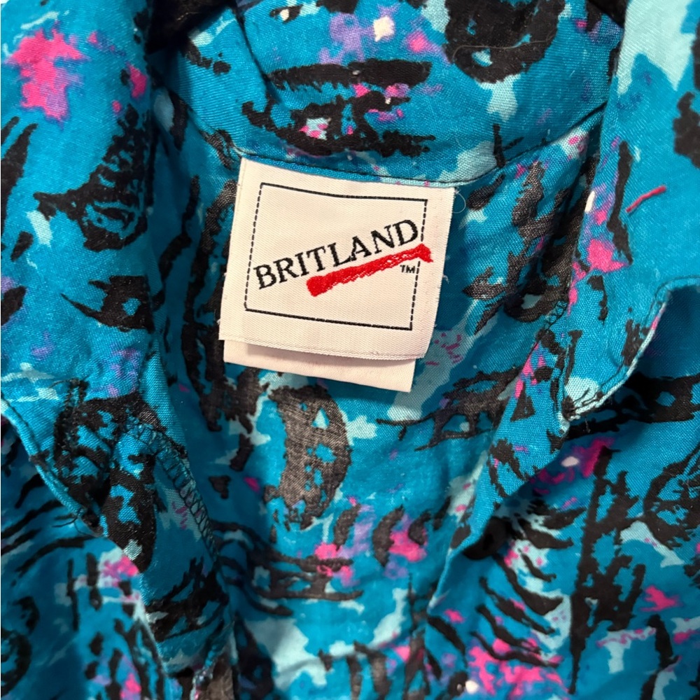 Vintage Funky Pattern Button Down Shirt - image 2